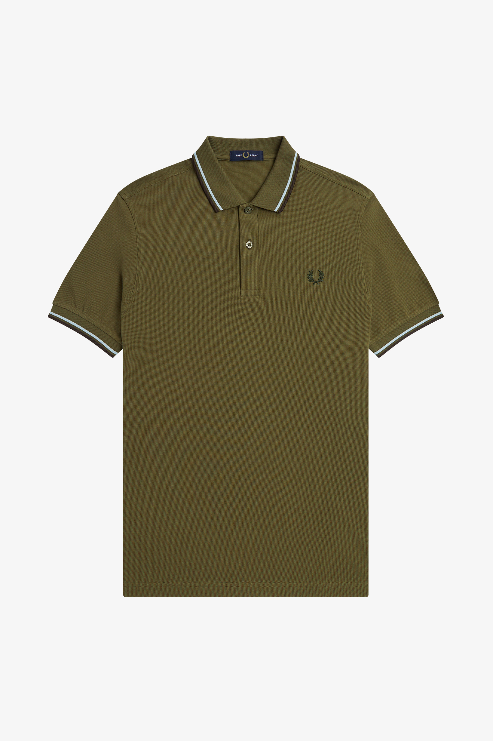 Fred Perry - TWIN TIPPED POLO SHIRT - Uniform Green/Light Ice/Night Green