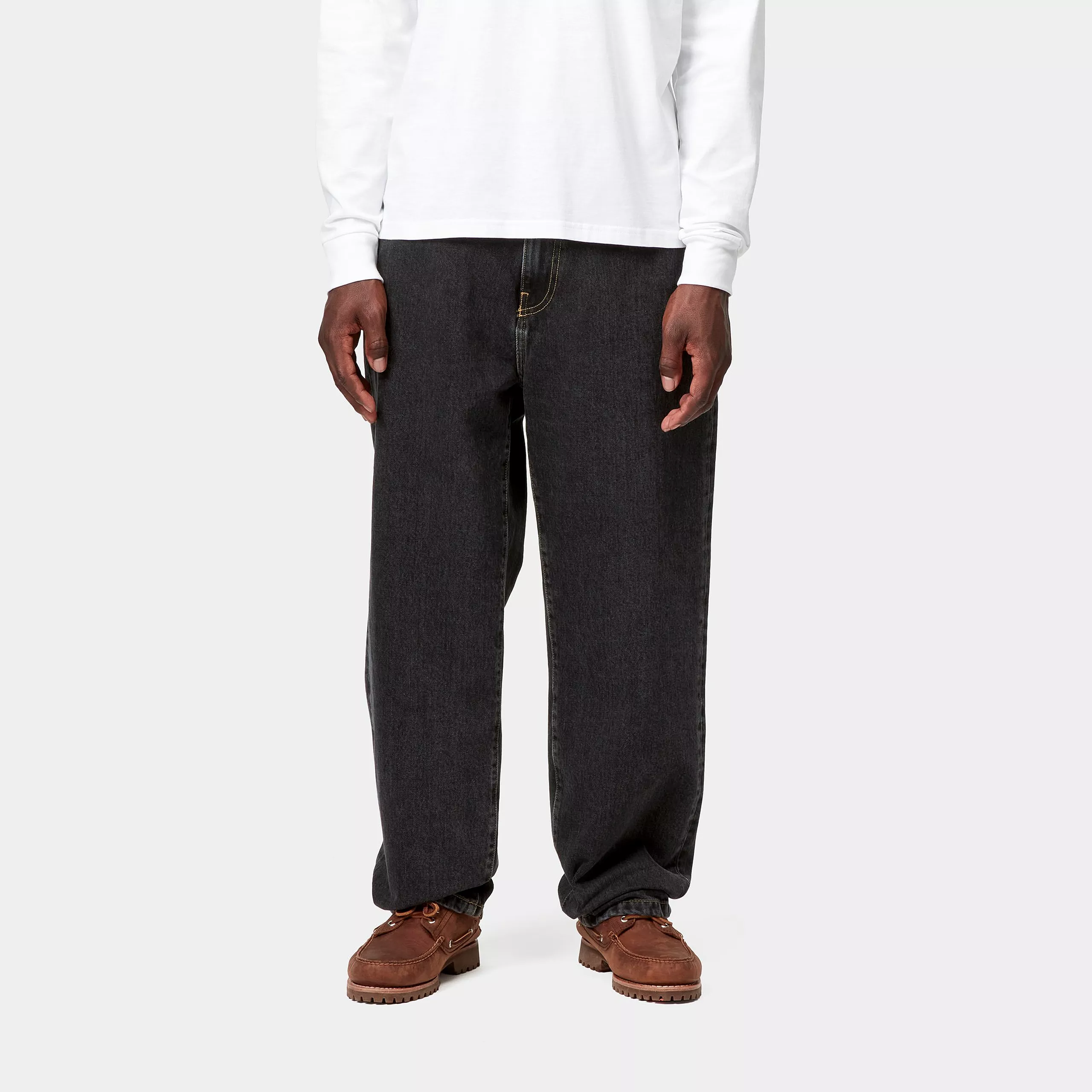 Carhartt WIP - AARON PANT - Black (stone washed)