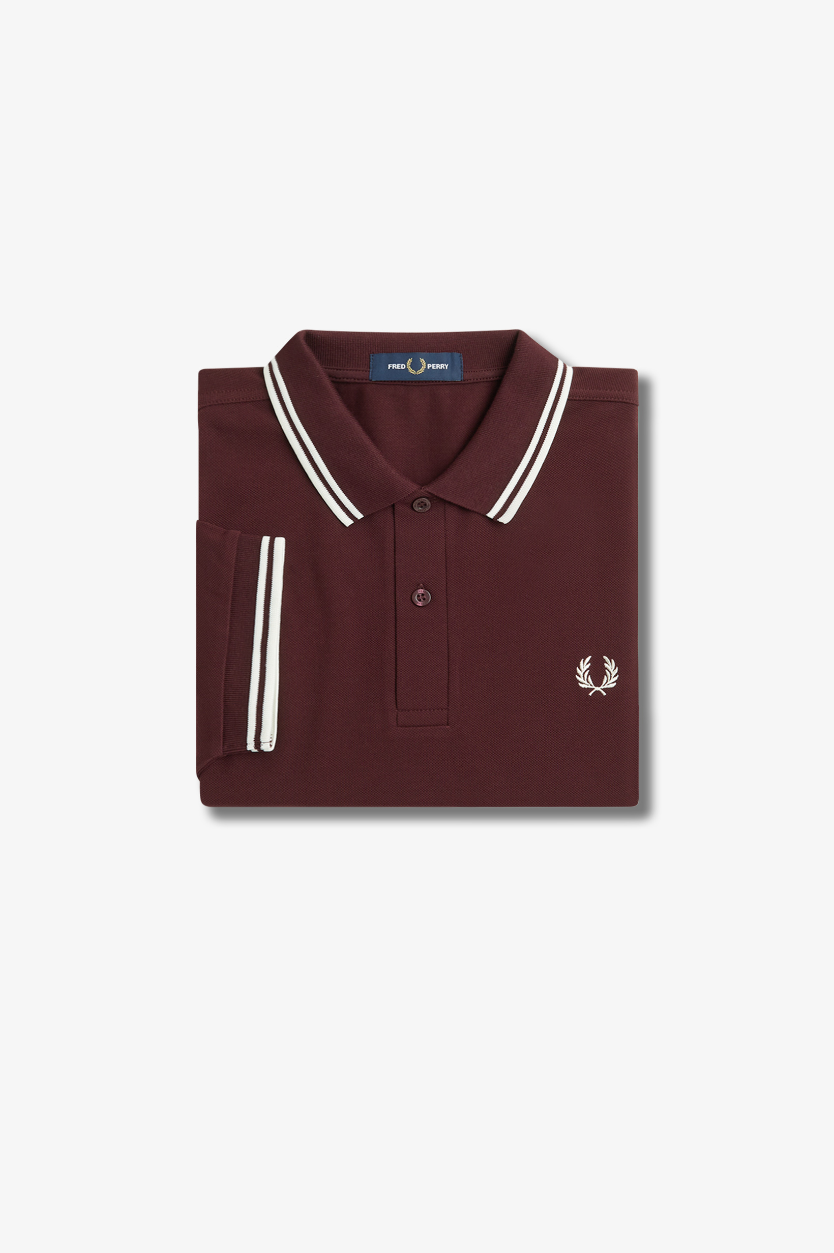 Fred Perry - TWIN TIPPED POLO SHIRT - Oxblood/White/White Fred Perry - TWIN TIPPED POLO SHIRT - Oxblood/White/White