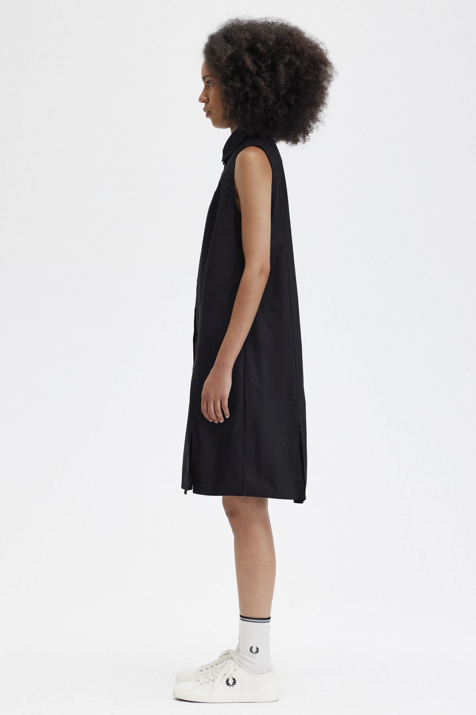 Fred Perry - SLEEVELESS SHIRT DRESS - Black