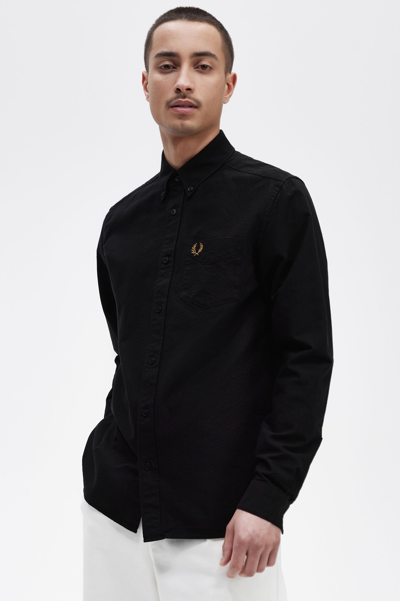 Fred Perry - OXFORD SHIRT - Black