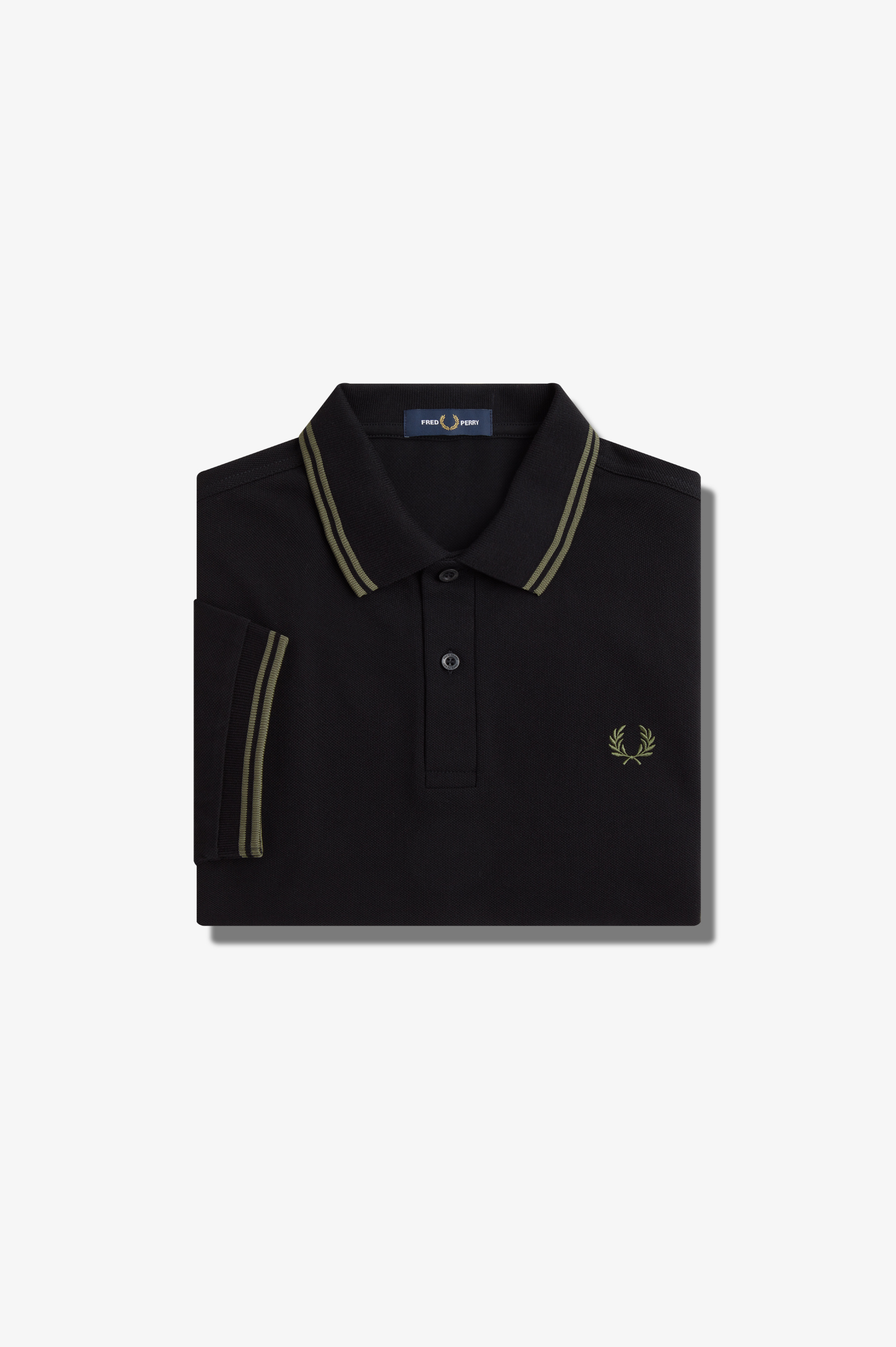Fred Perry - TWIN TIPPED POLO SHIRT - Black/Field Green