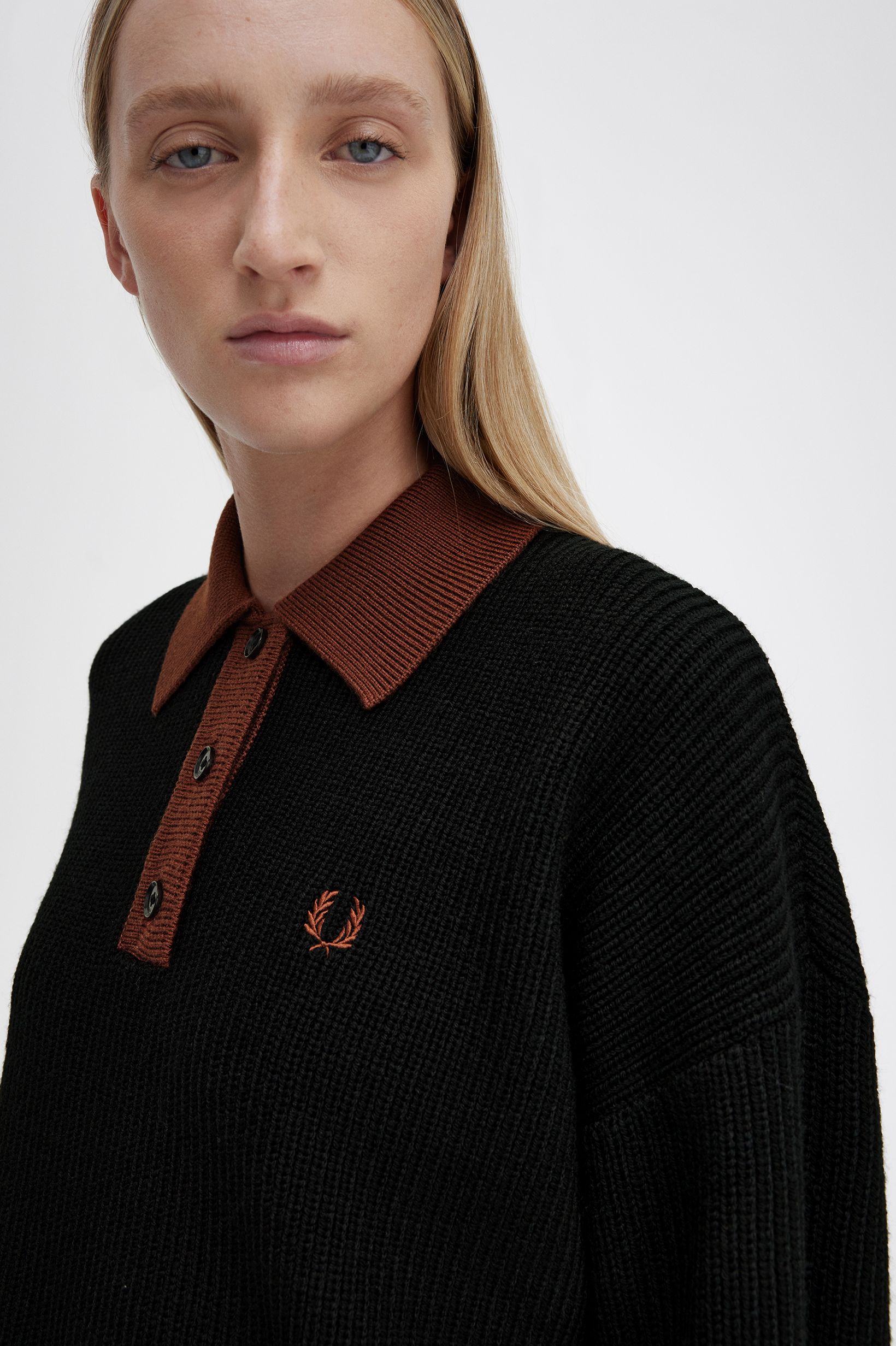 Fred Perry - KNITTED SHIRT - Black Fred Perry - KNITTED SHIRT - Black