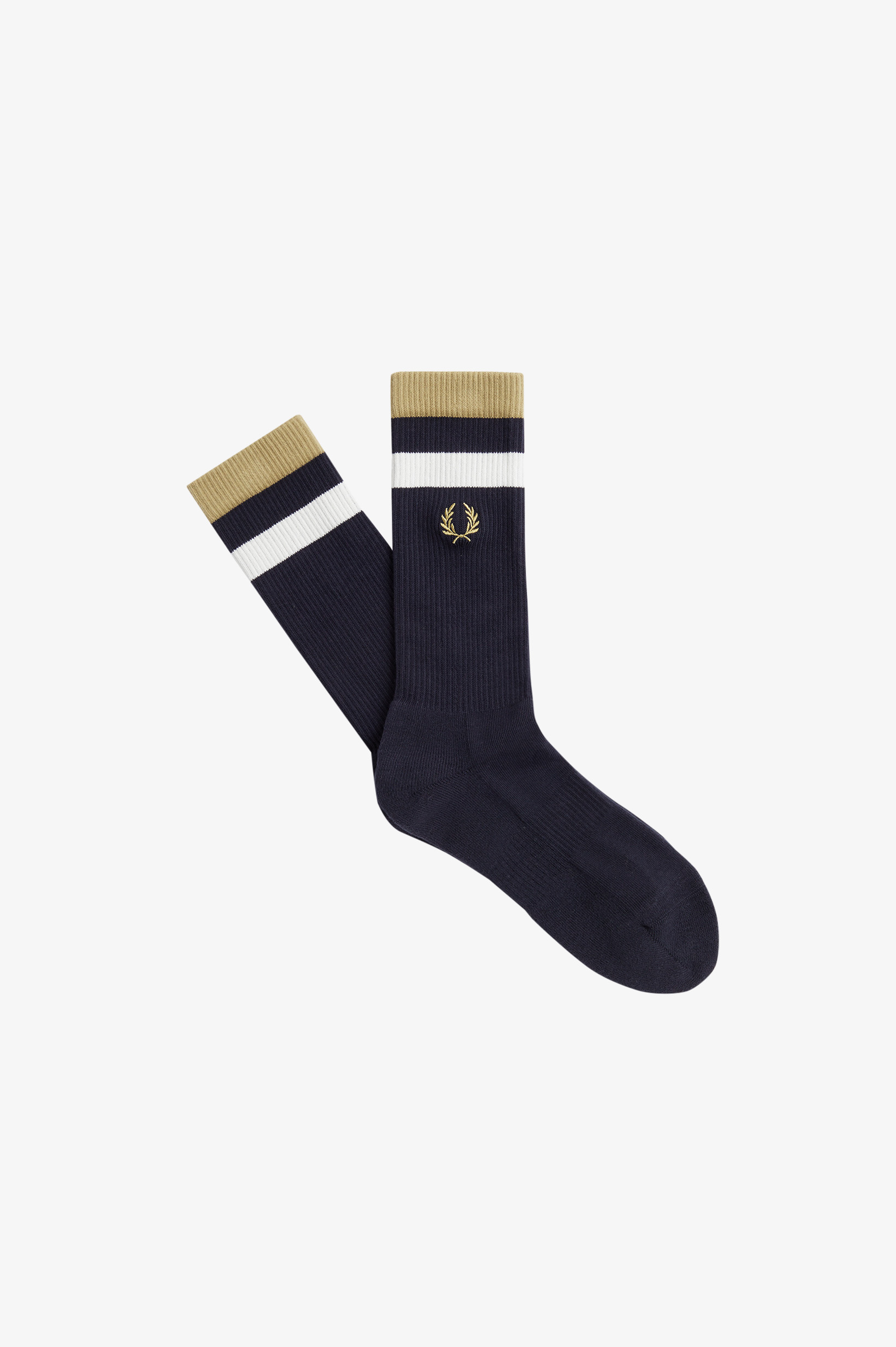 Fred Perry - BOLD TIPPED TOWELLING SOCK - Navy/Warm Stone