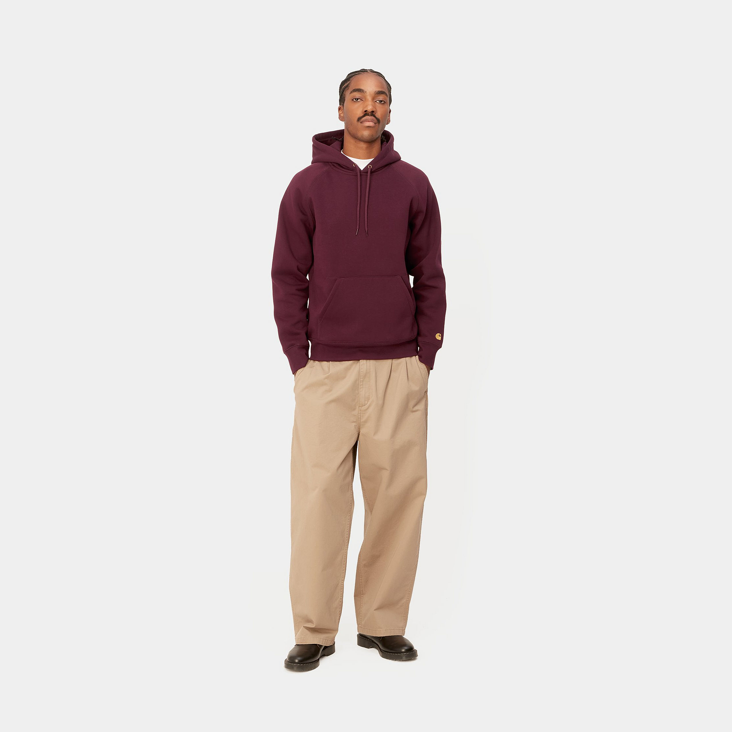 Carhartt WIP - HOODED CHASE SWEAT - Amarone/Gold Carhartt WIP - HOODED CHASE SWEAT - Amarone/Gold