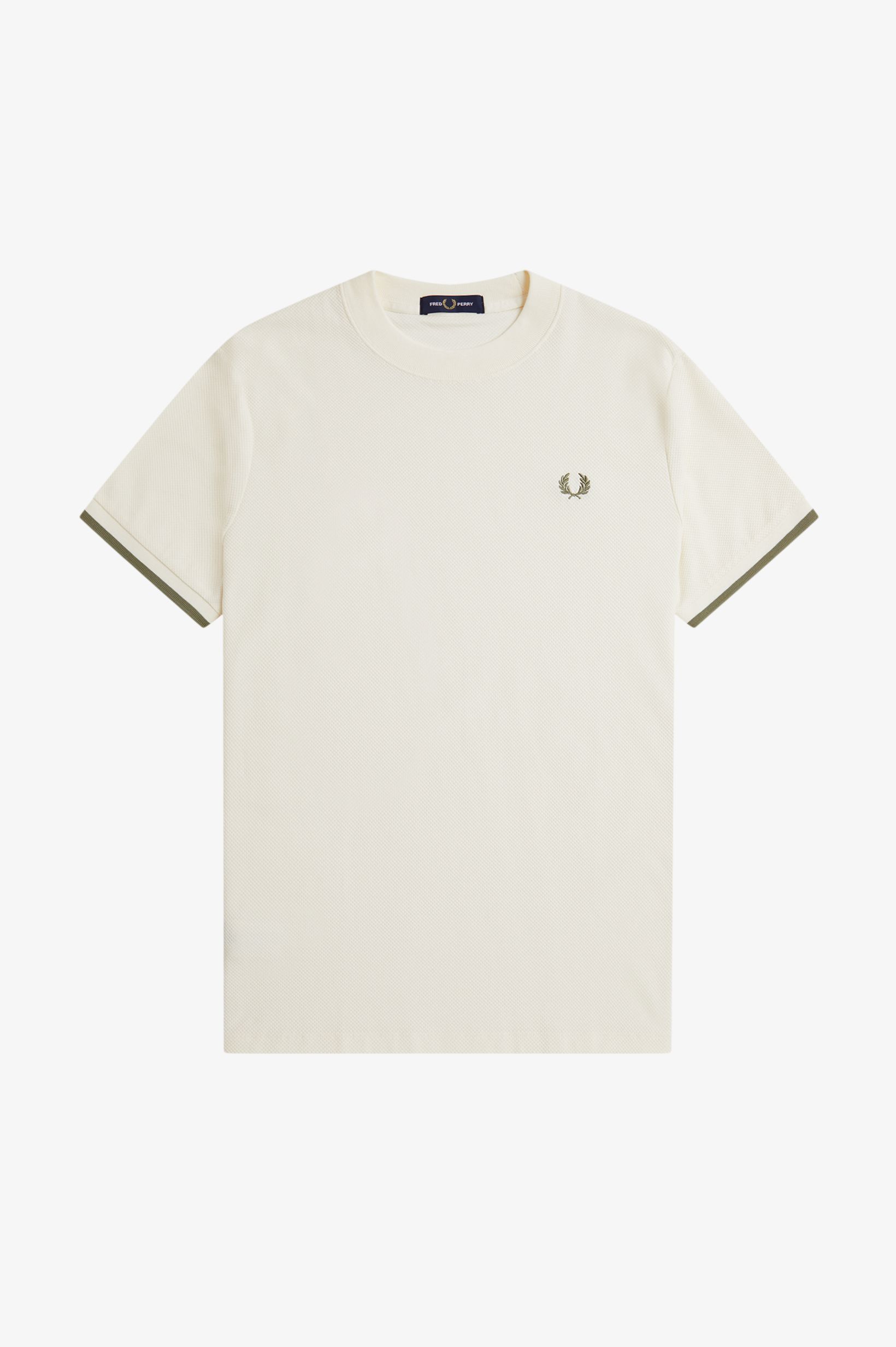 Fred Perry - TIPPED CUFF PIQUE SHIRT - Light Ecru