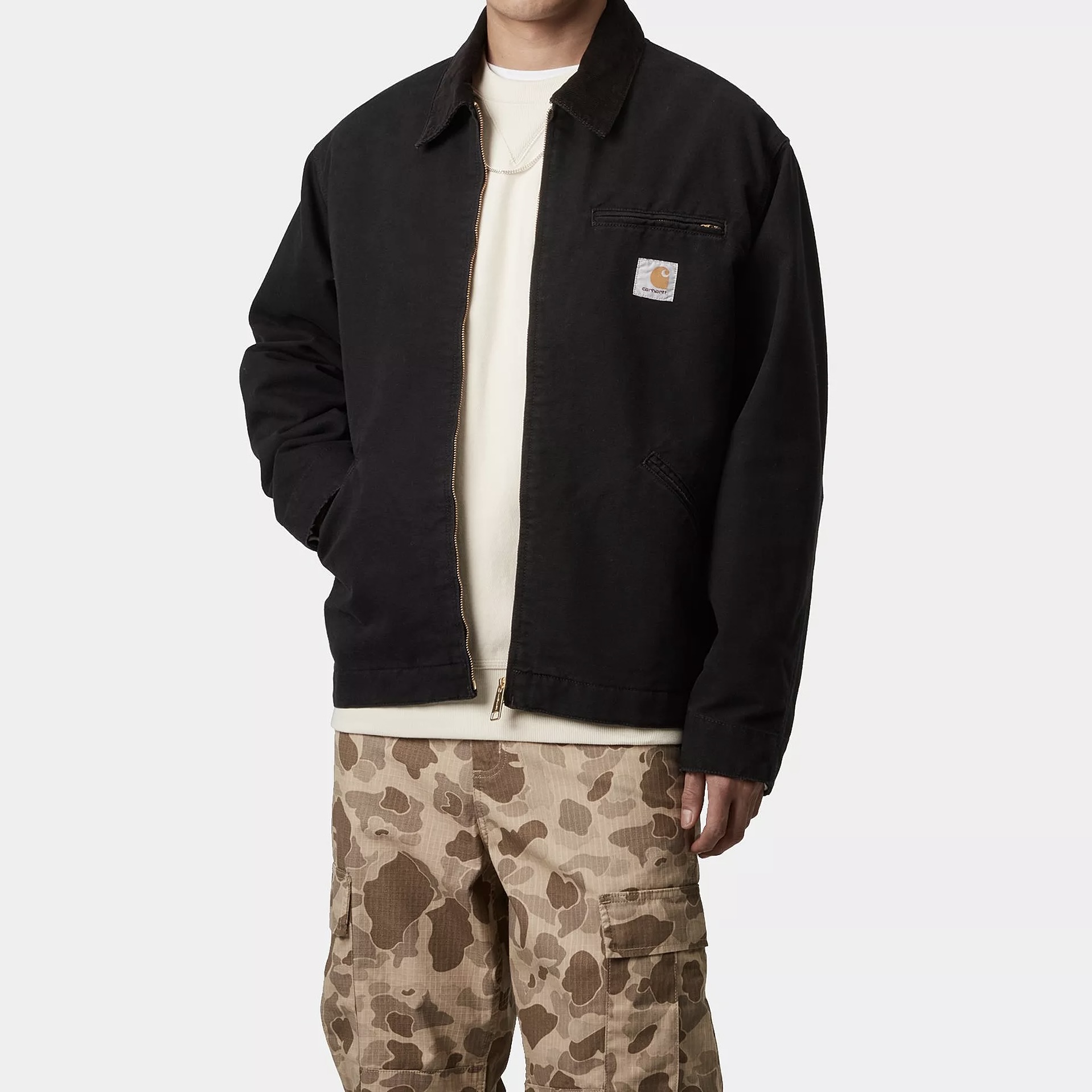 Carhartt WIP - OG DETROIT JACKET - Black/Black (aged canvas)
