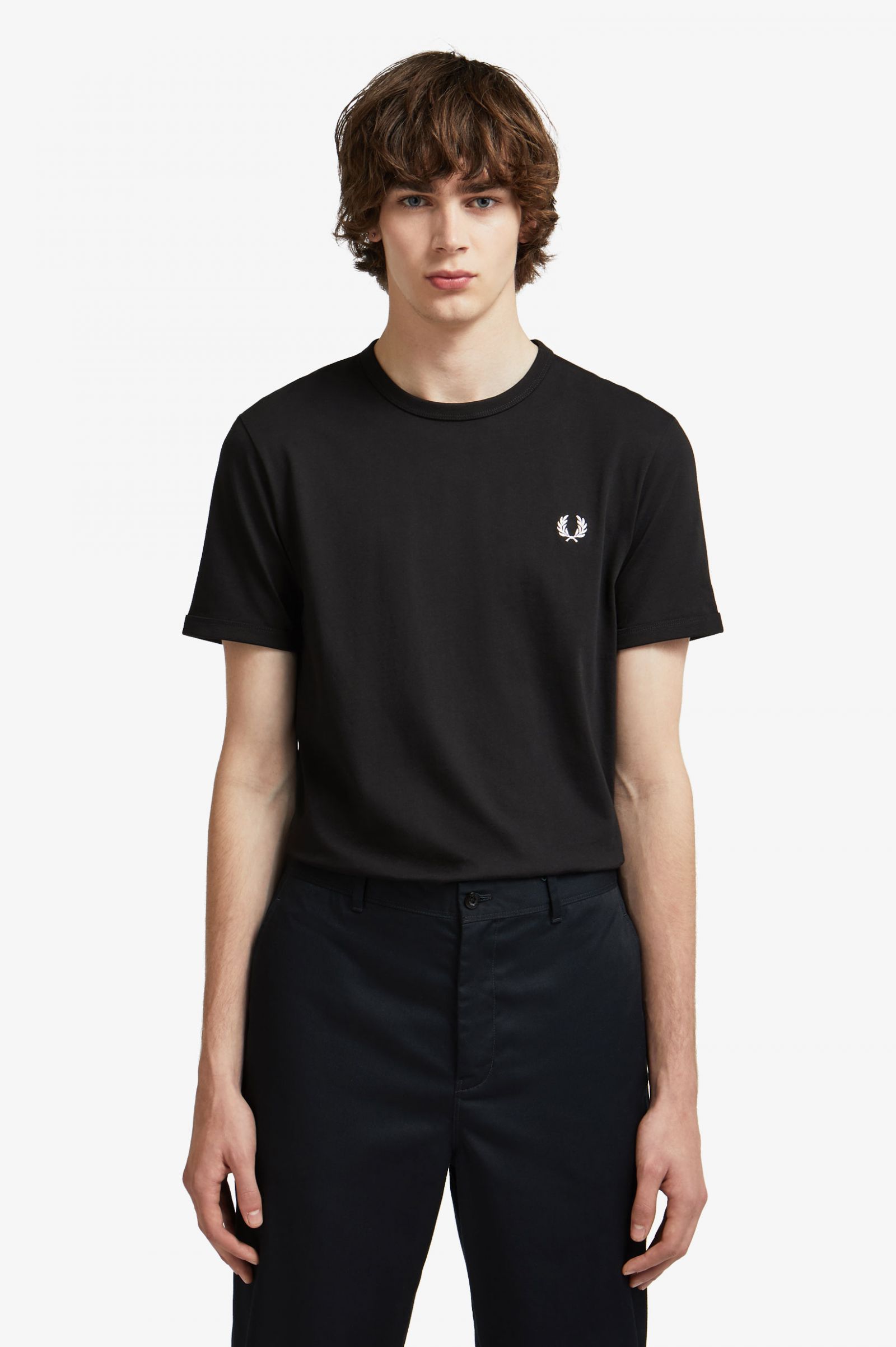 Fred Perry - RINGER T-SHIRT - Black