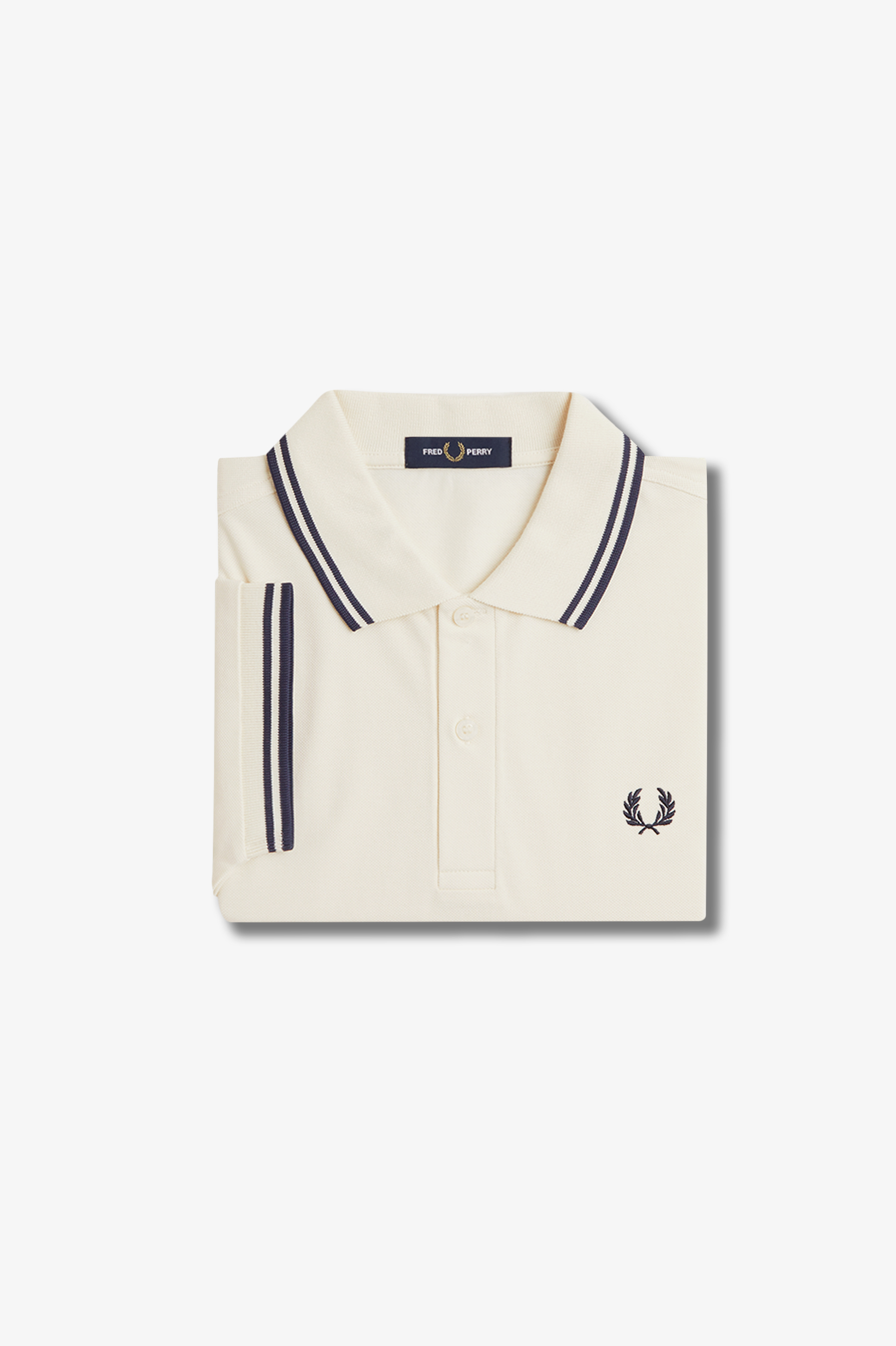 Fred Perry - TWIN TIPPED POLO SHIRT - Ecru/Tennis Blue Fred Perry - TWIN TIPPED POLO SHIRT - Ecru/Tennis Blue