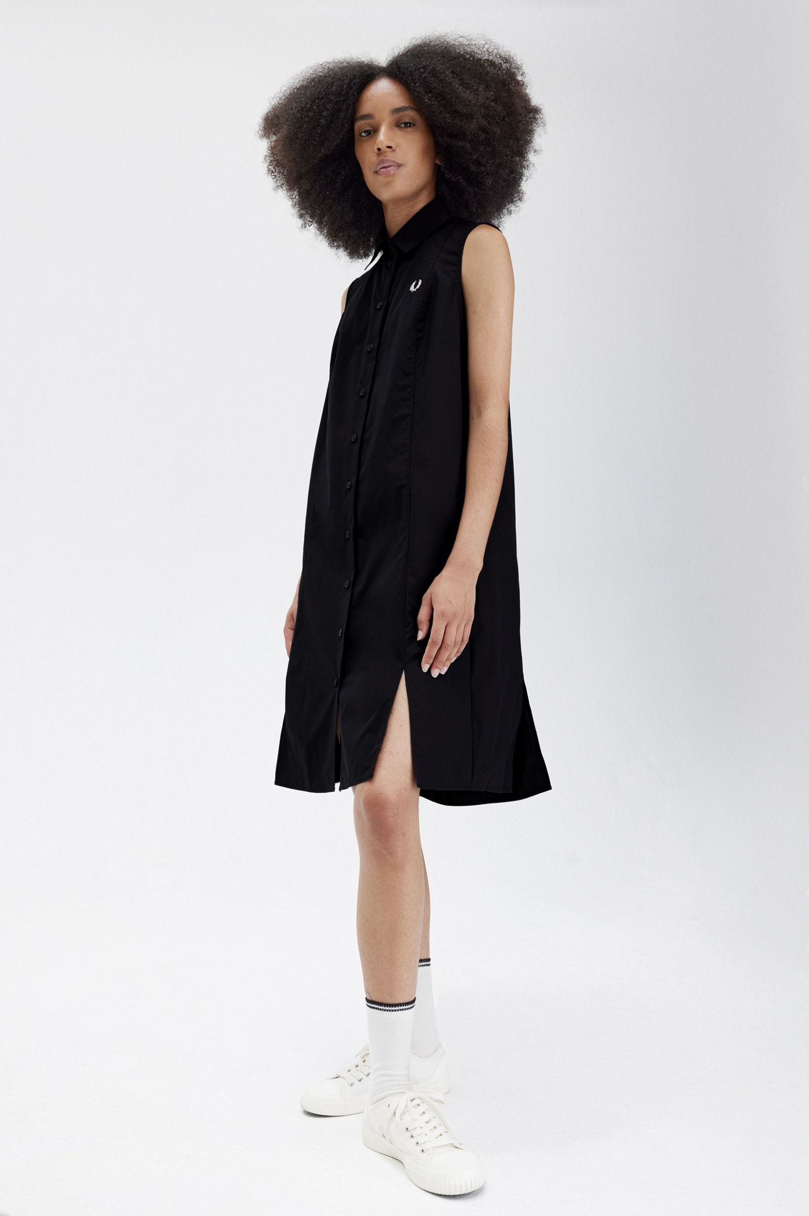 Fred Perry - SLEEVELESS SHIRT DRESS - Black
