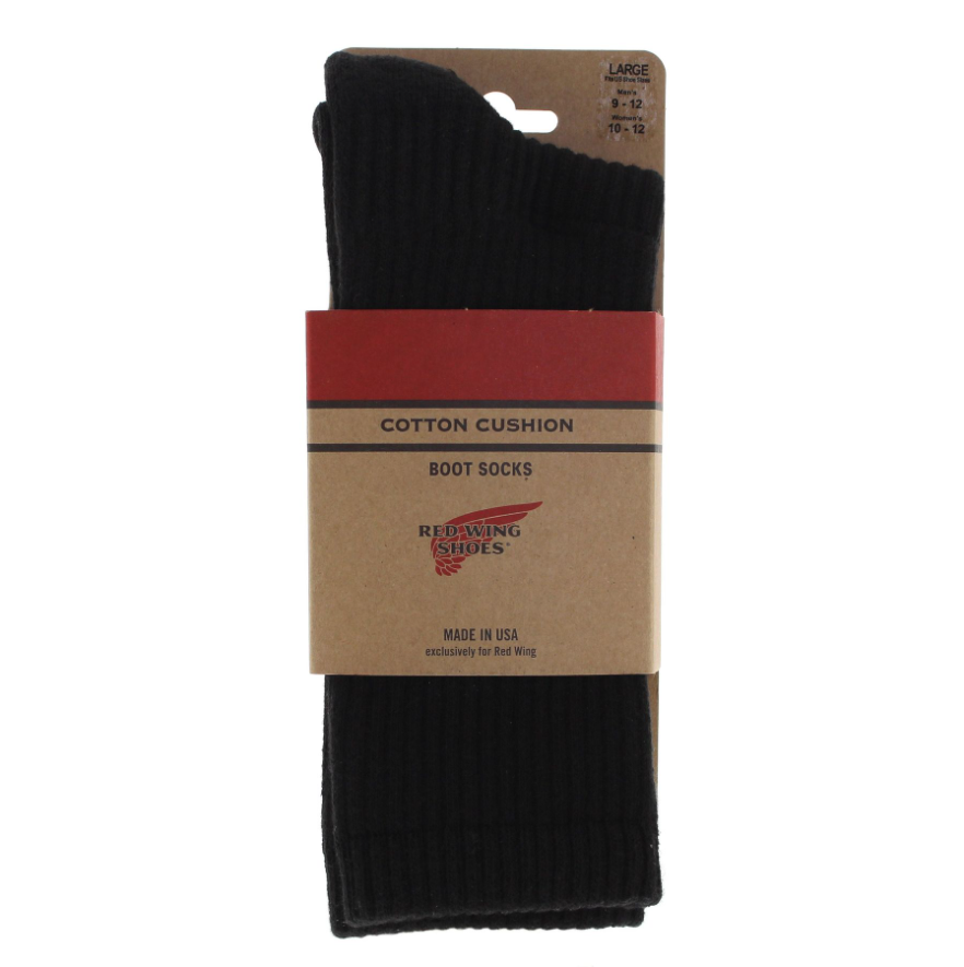 Red Wing - COTTON CUSHION BOOT SOCKS - Black