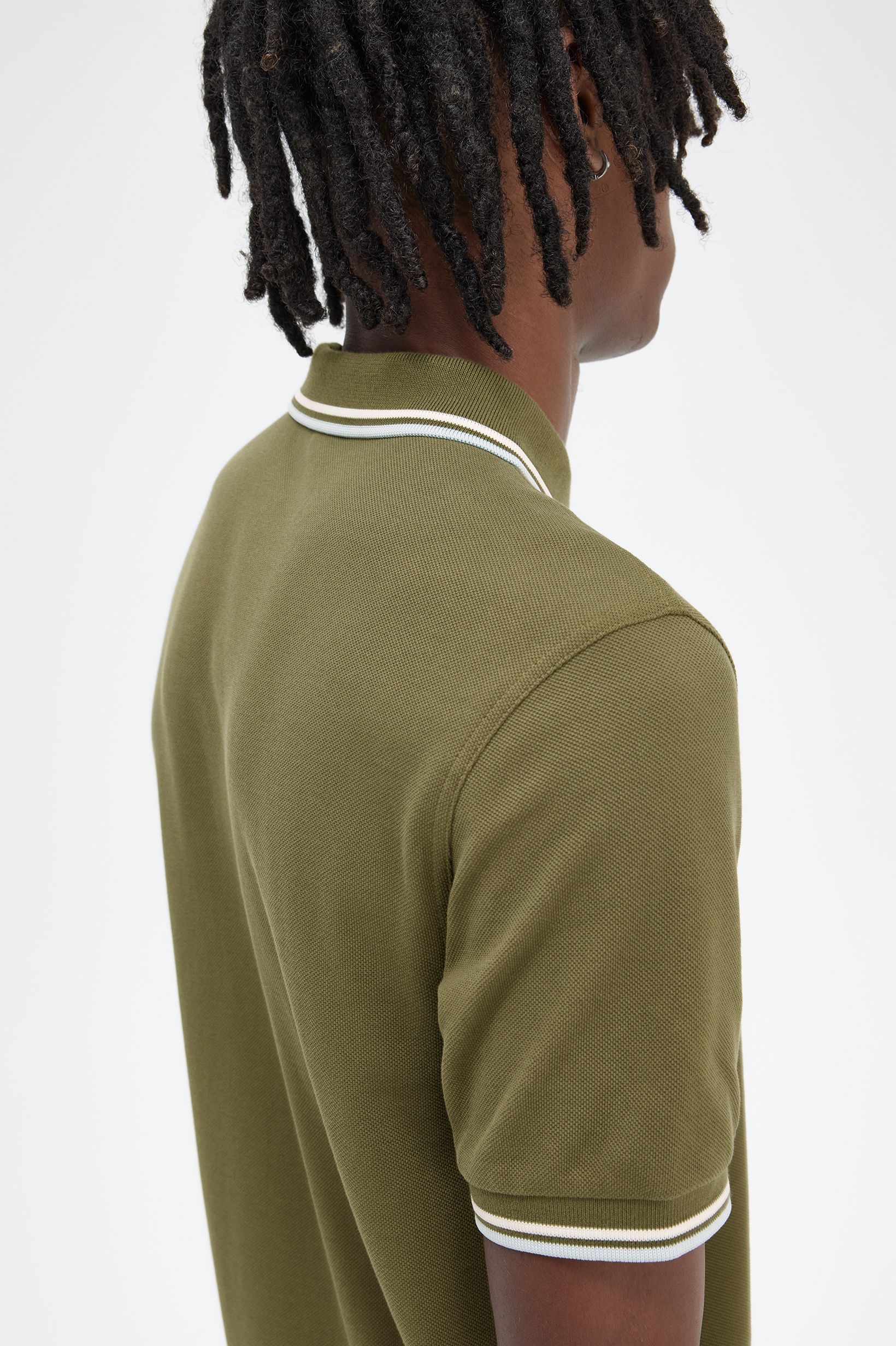 Fred Perry - TWIN TIPPED POLO SHIRT - Uniform green/Snow White/ Light Ice