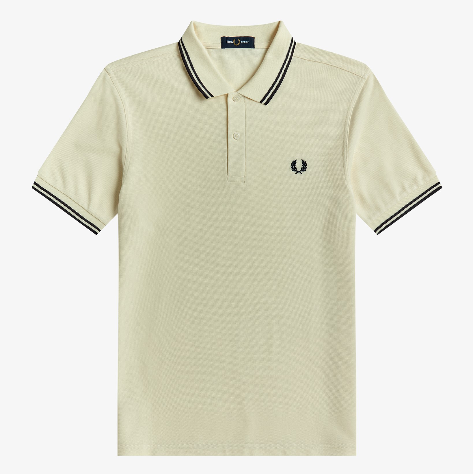 Fred Perry - TWIN TIPPED POLO SHIRT - Ecru/Dark Graphite