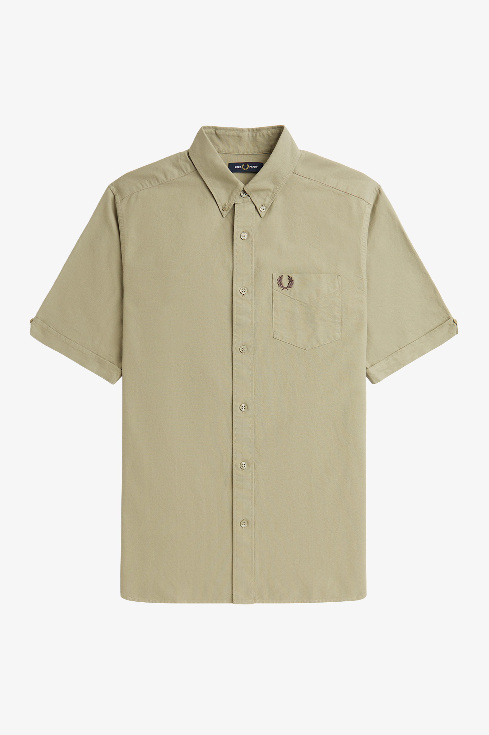 Fred Perry - OXFORD SHIRT (Short Sleeve) - Warm Grey