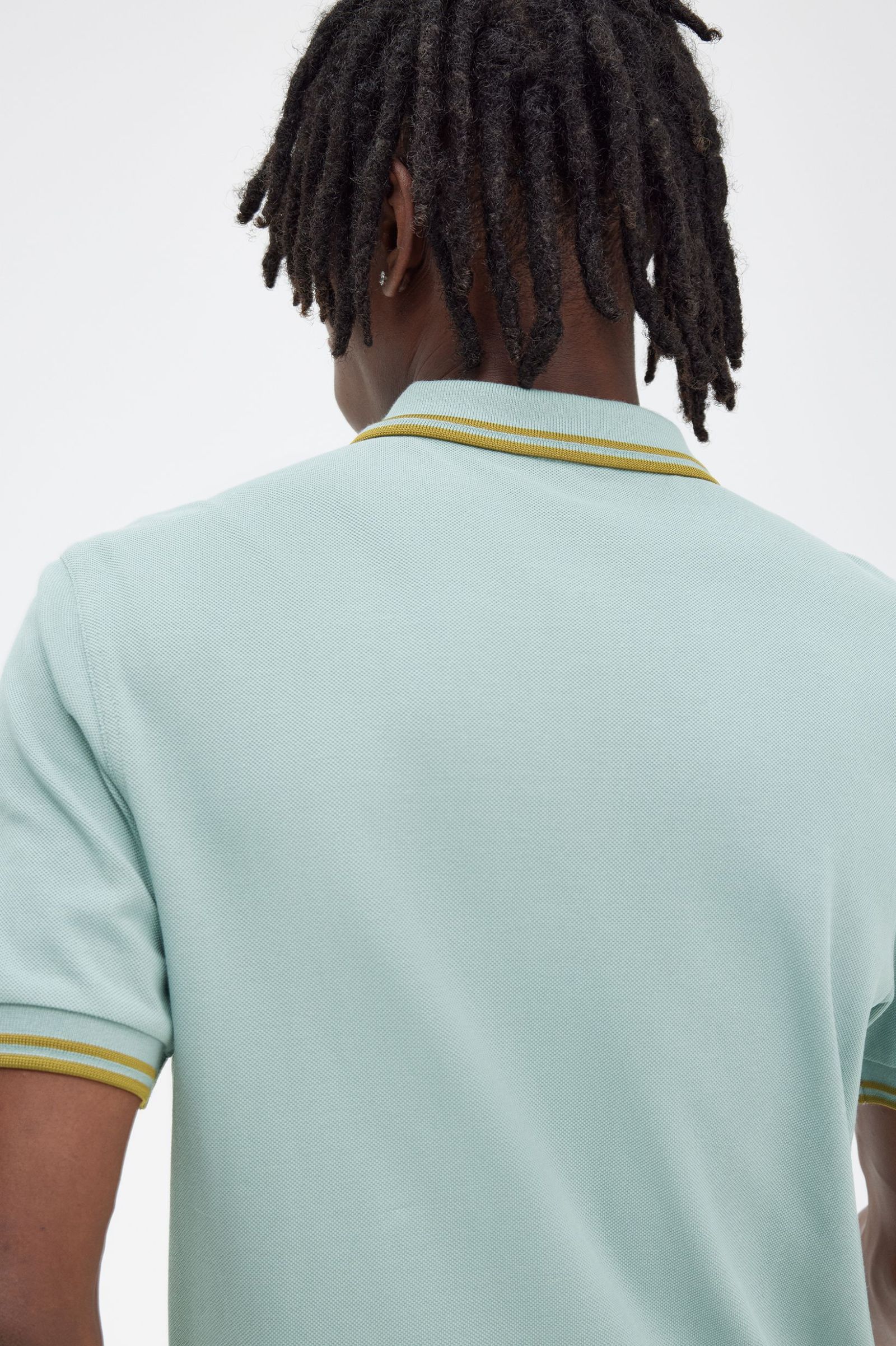 Fred Perry - TWIN TIPPED POLO SHIRT - Silver Blue/Dark Caramel