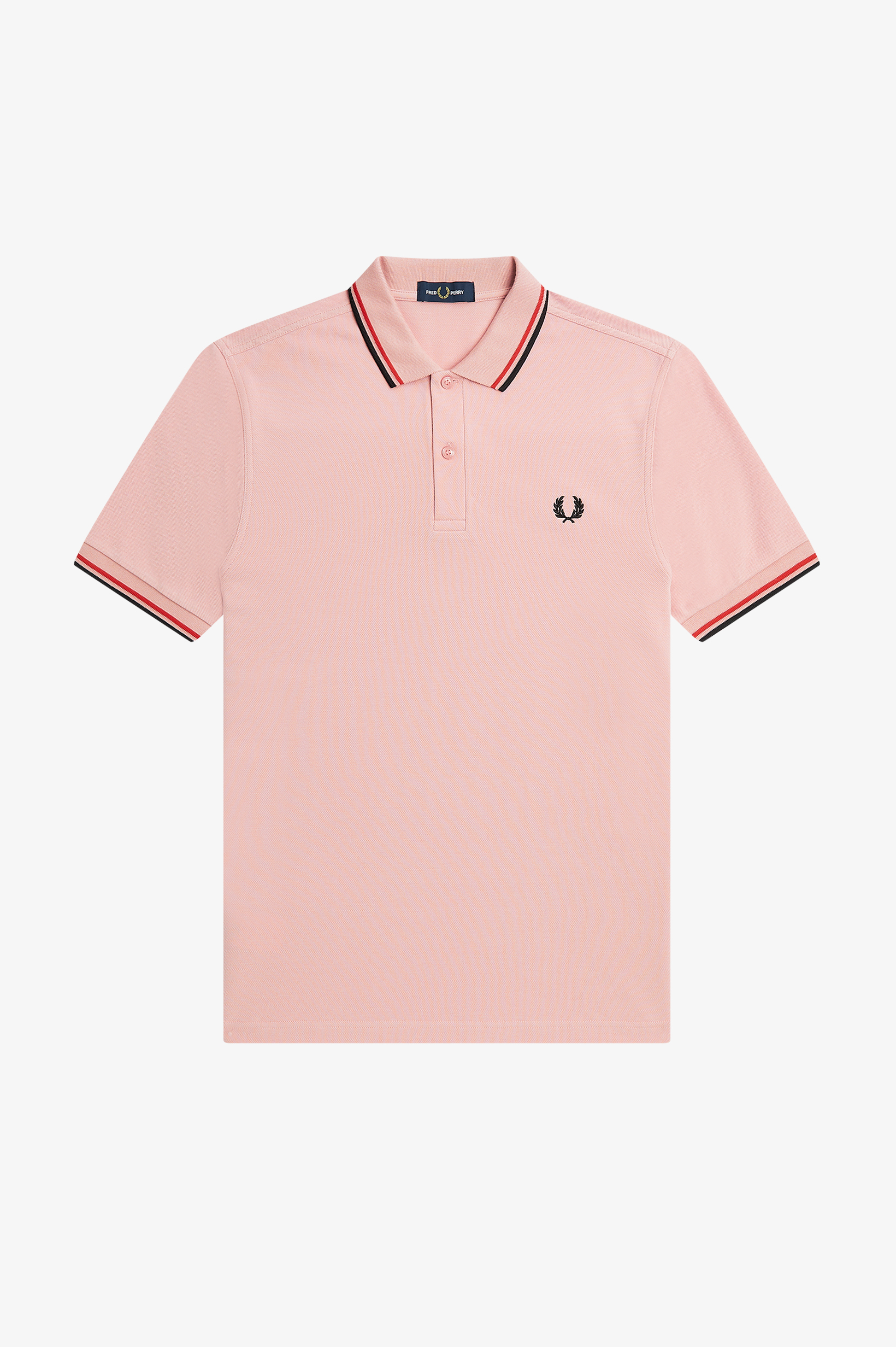 Fred Perry - TWIN TIPPED POLO SHIRT - Chalk Pink/Washed Red/Black