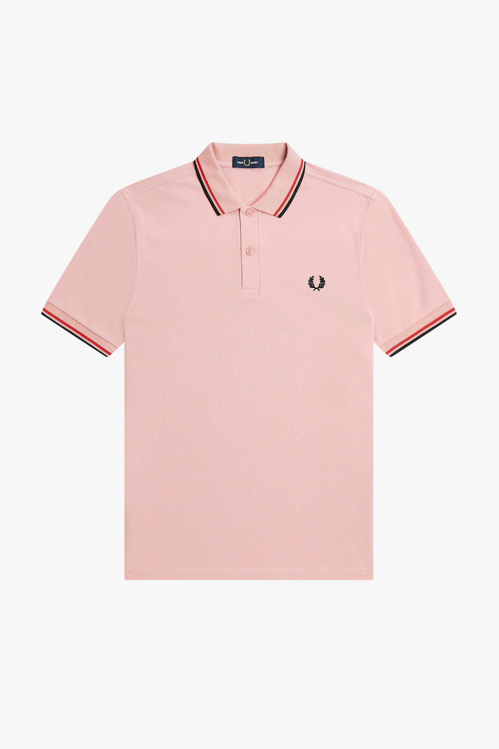 Fred Perry - TWIN TIPPED POLO SHIRT - Chalk Pink/Washed Red/Black Fred Perry - TWIN TIPPED POLO SHIRT - Chalk Pink/Washed Red/Black