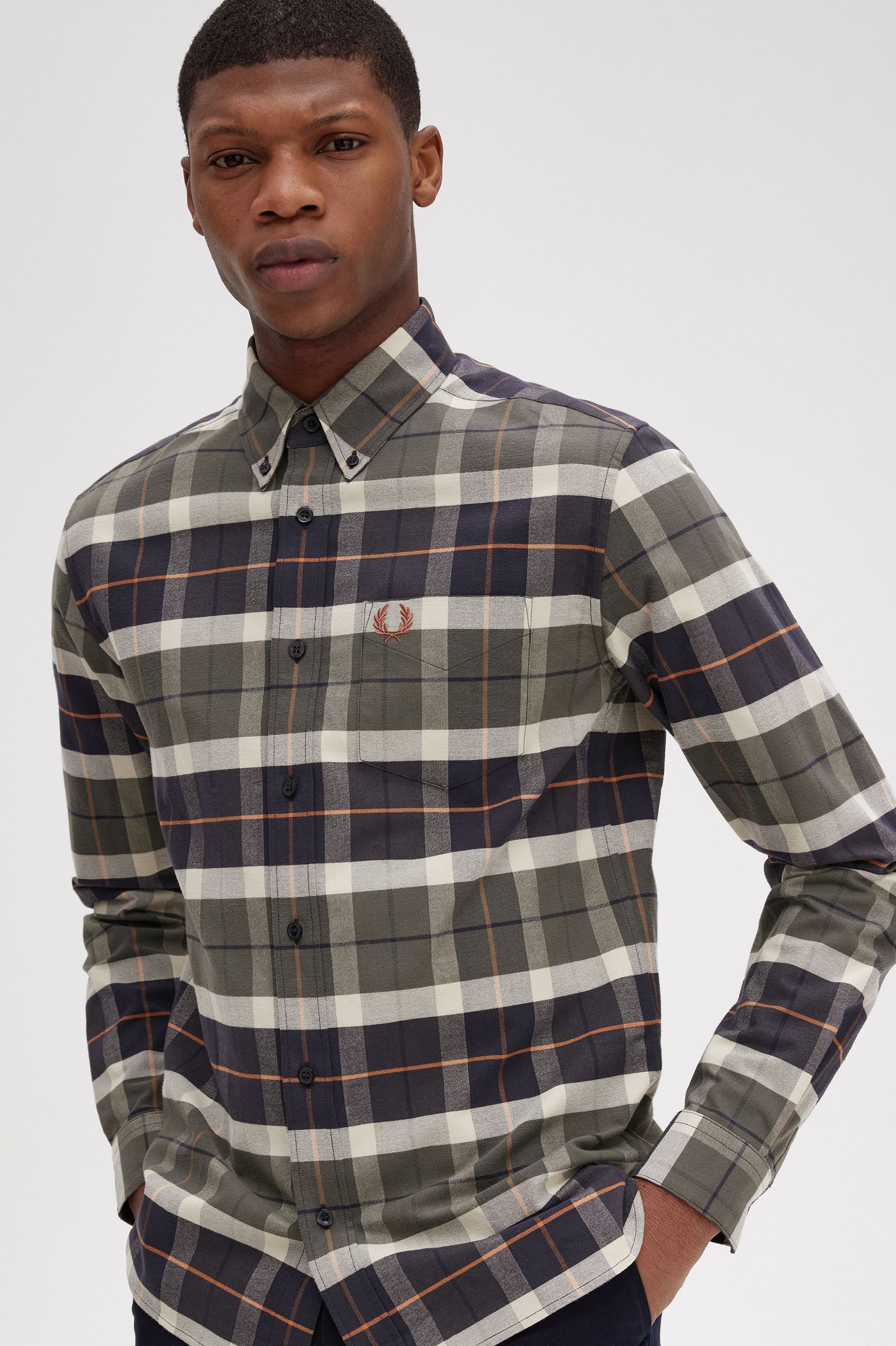 Fred Perry - BRUSHED TARTAN SHIRT - Field Green