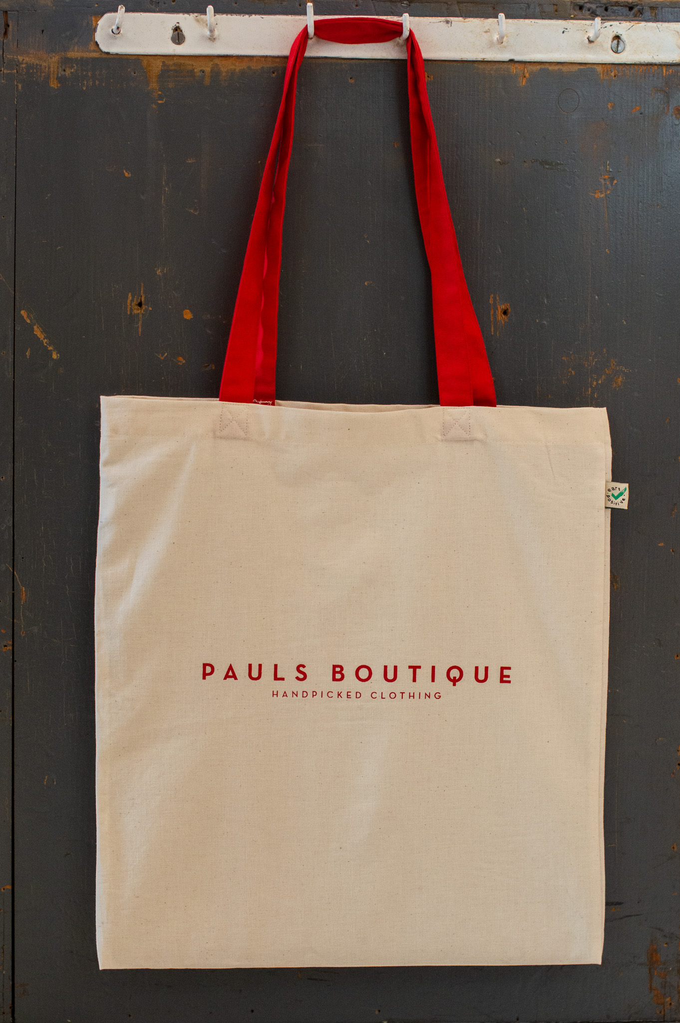 Pauls Boutique - CANVAS TOTE BAG - Natural/Red/Red