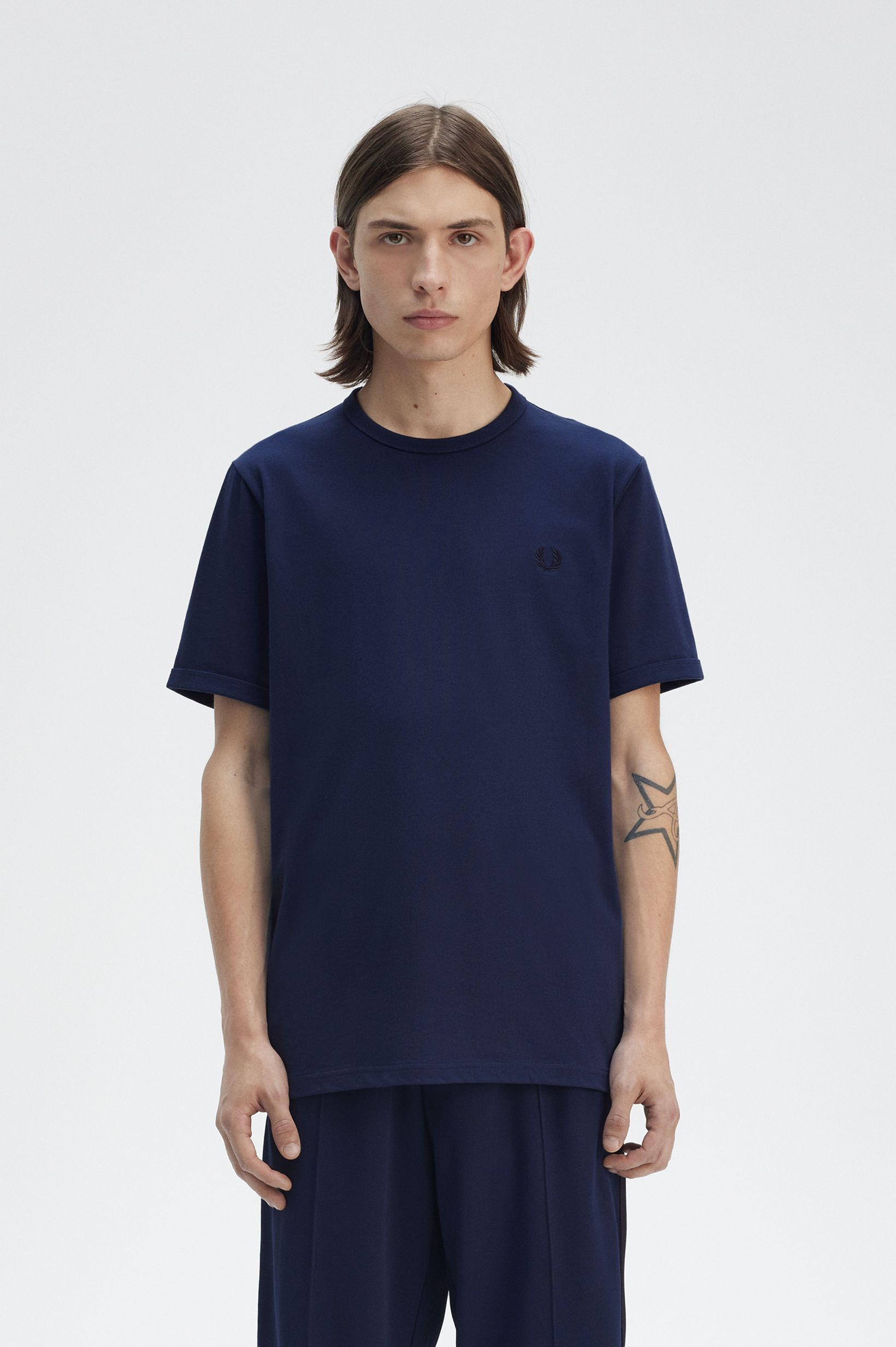 Fred Perry - RINGER T-SHIRT - Tennis Blue