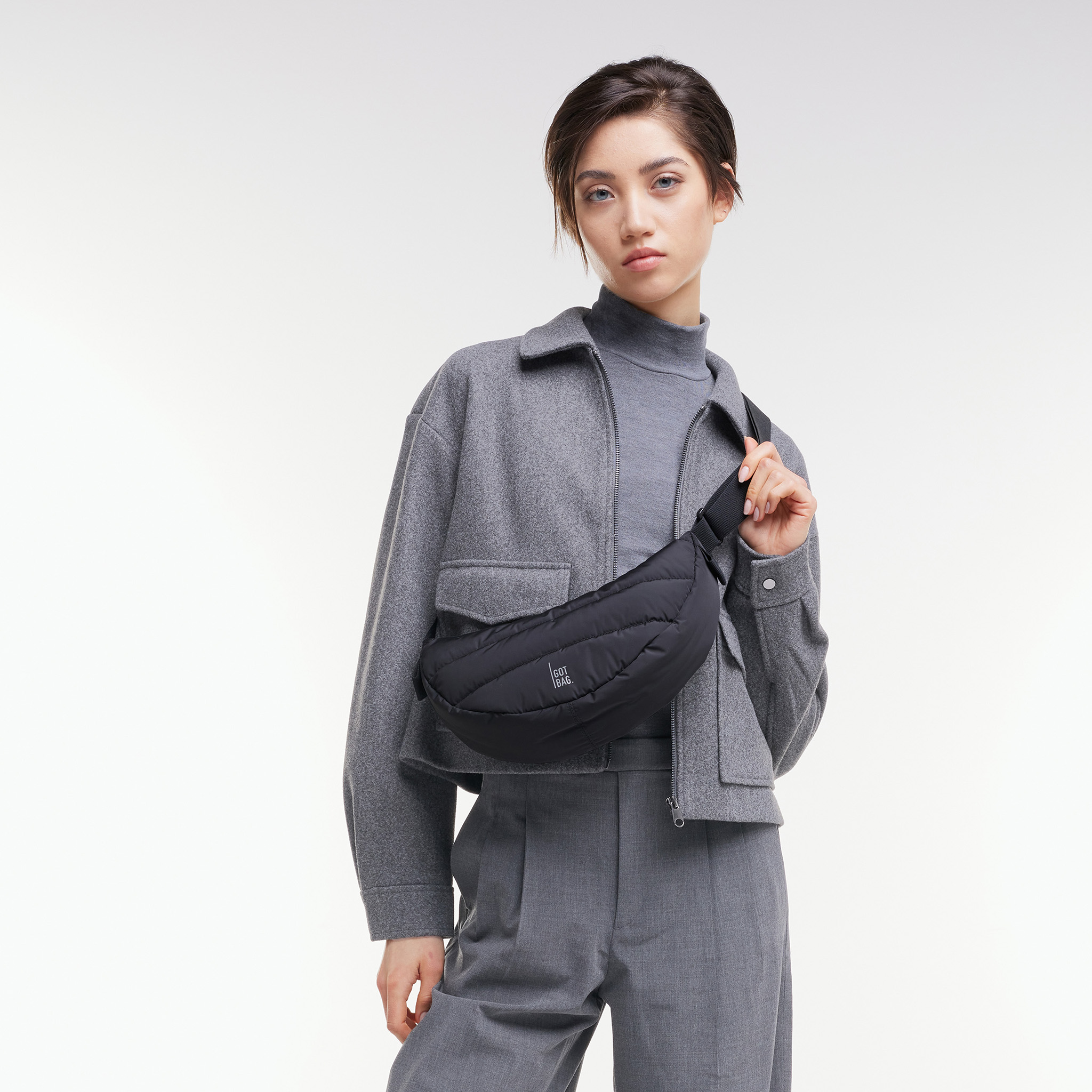 Got Bag - PUFFER MOON BAG SMALL - Black (Monochrome) Got Bag - PUFFER MOON BAG SMALL - Black (Monochrome)