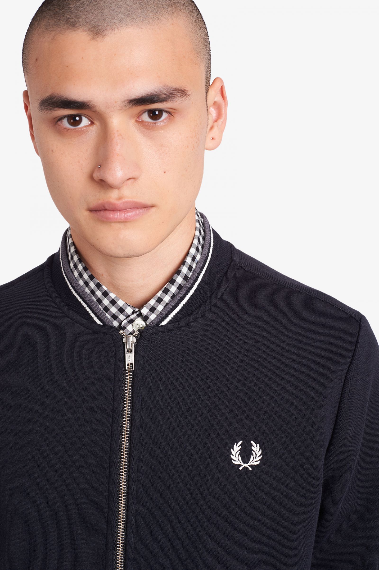 Fred Perry - ZIP TROUGH SWEATSHIRT - Black