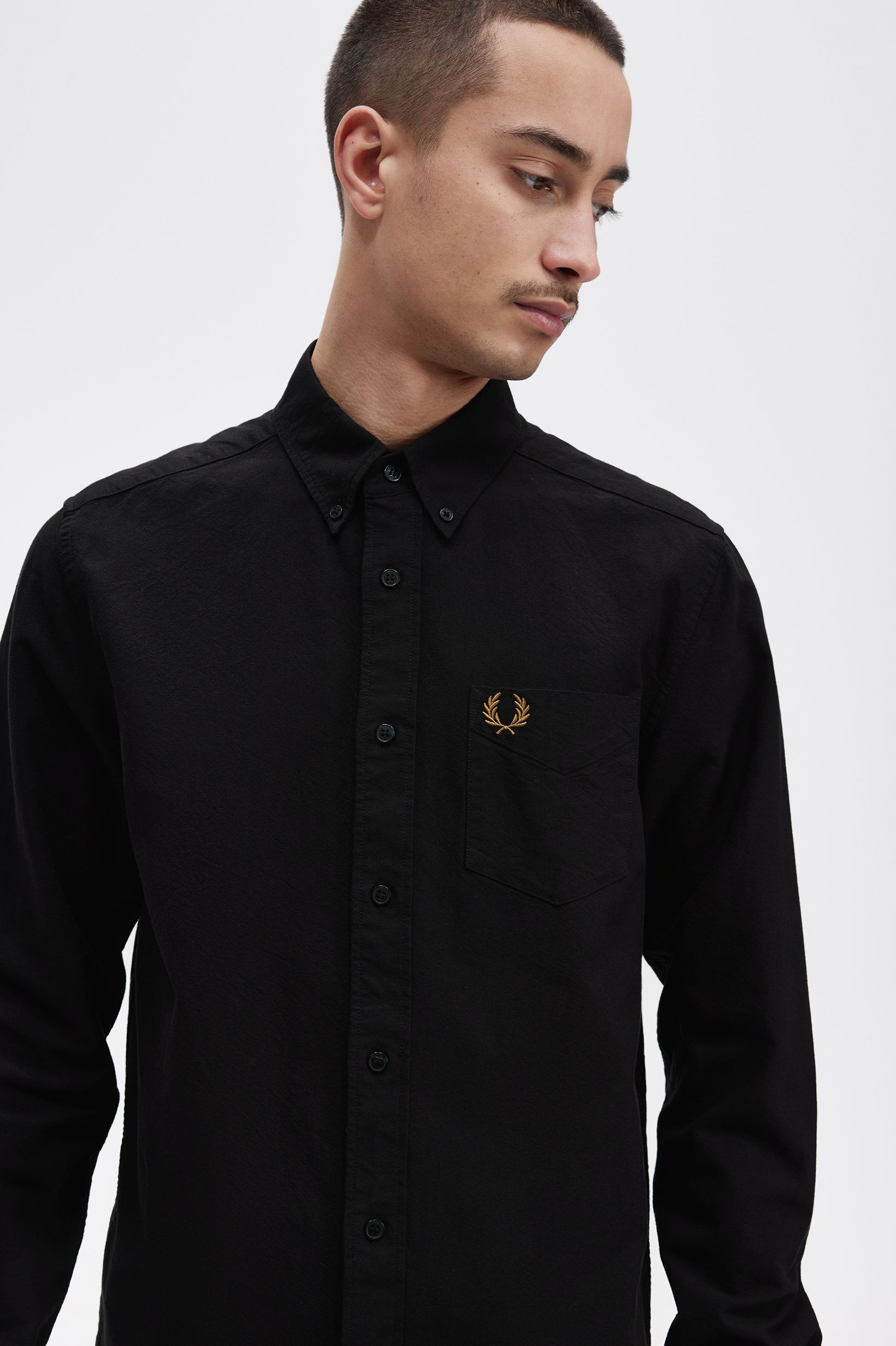 Fred Perry - OXFORD SHIRT - Black