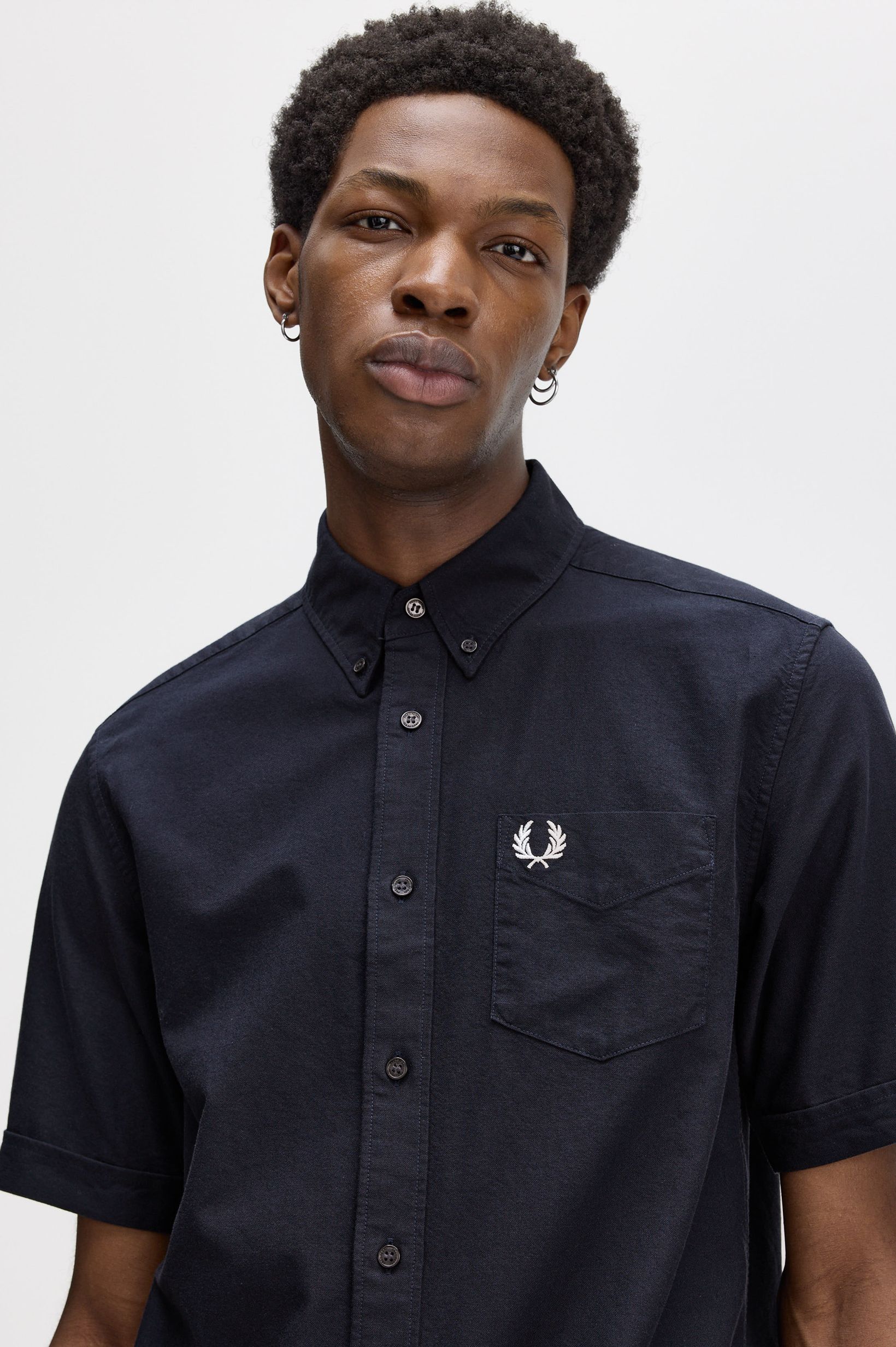 Fred Perry - OXFORD SHIRT (Short Sleeve) - Navy